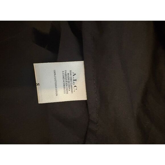 A.L.C. Alexandria Dress Black Midi Size 8 100% Cotton $450.00 Cut Out - Picture 8 of 8